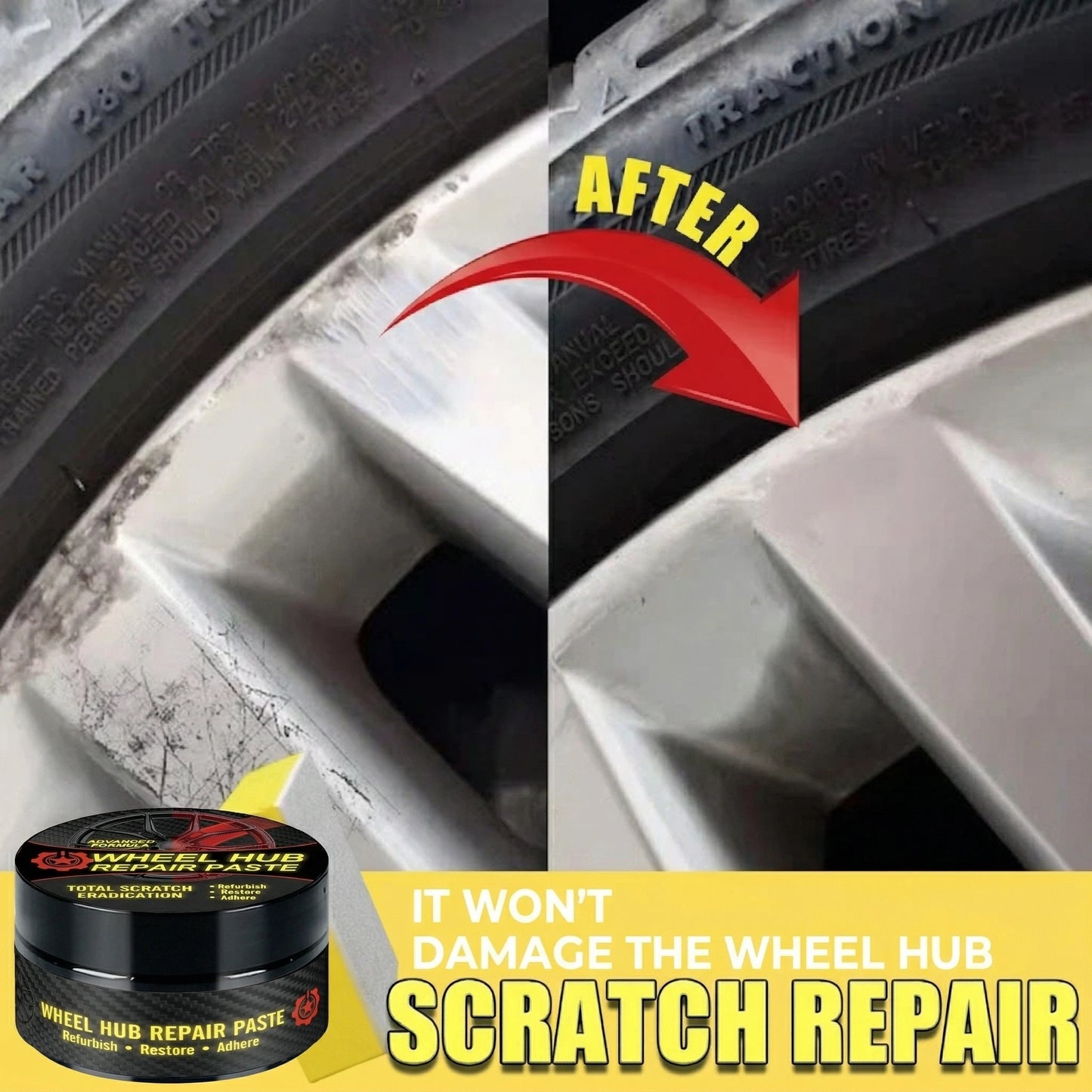 Southbound's Car wheel rim scratch refurbishment paste, tire rim scratch paint repair paste - black and white silver aluminum alloy rim elect