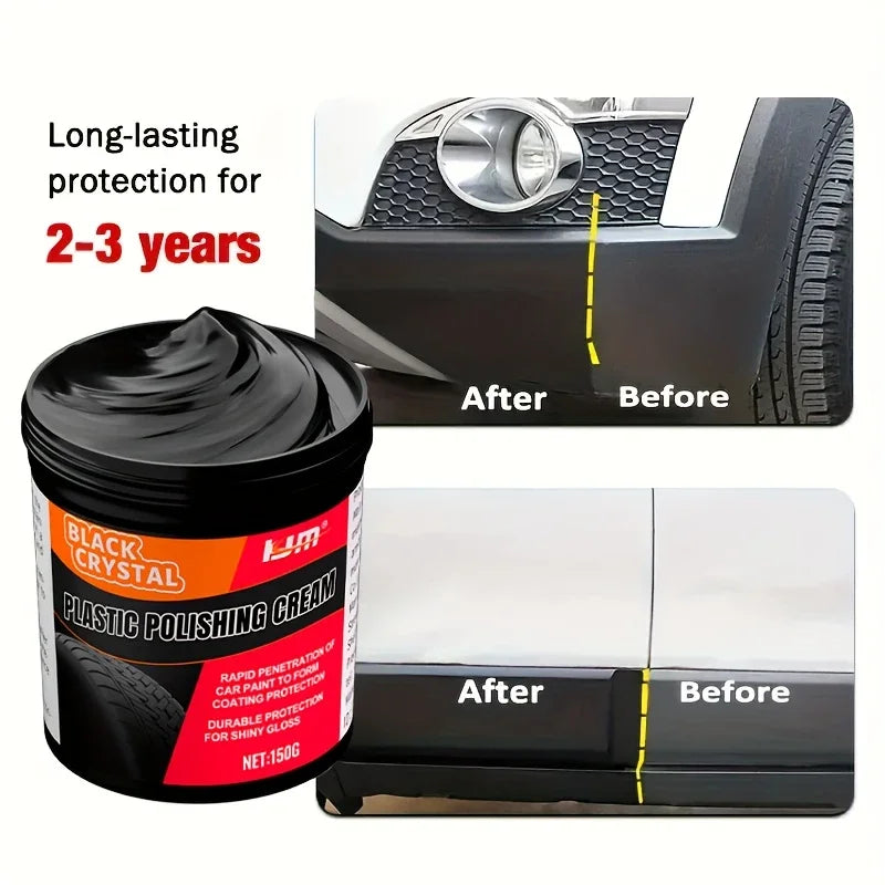 Southbound's Plastic & Rubber Repair Paste - Black Crystal Polish for Car Scratches, Tire Shine & Interior Renewal, Anti-Aging & Fade Re