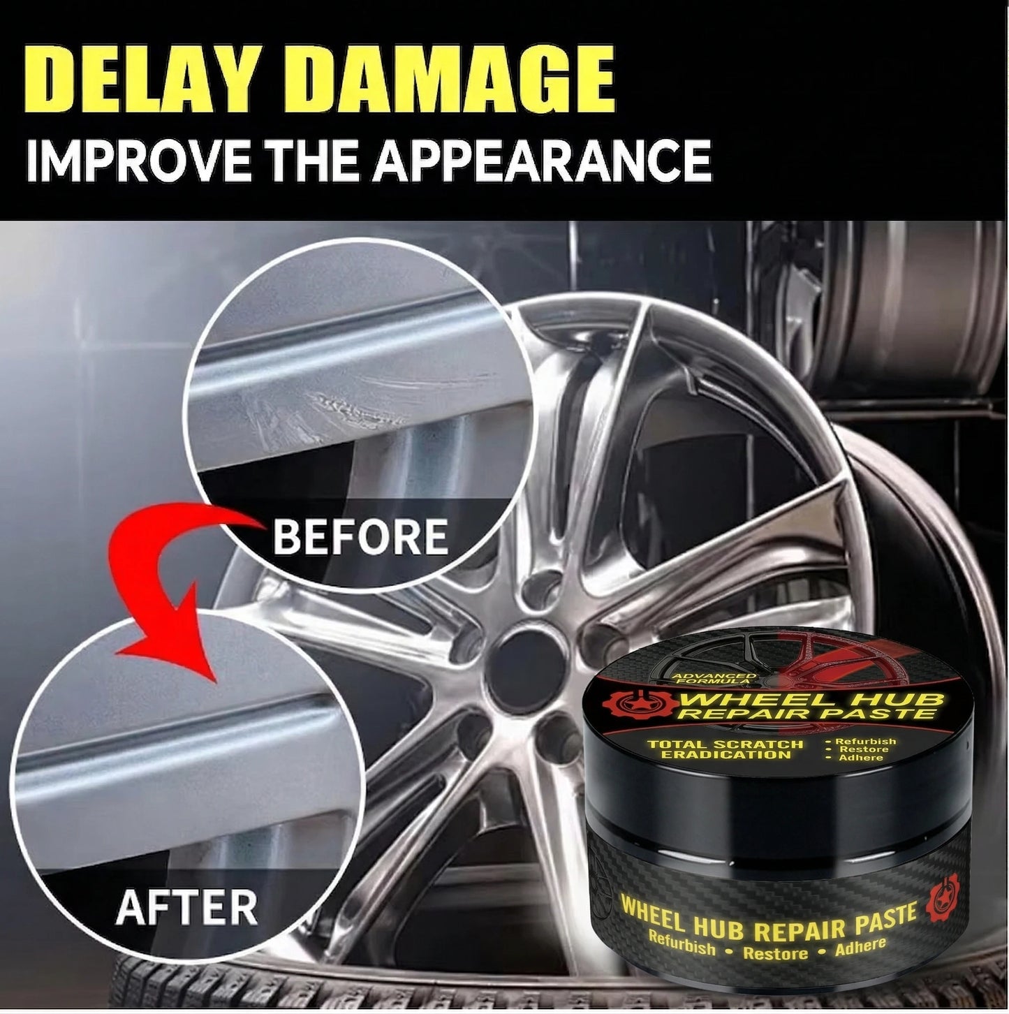 Southbound's Car wheel rim scratch refurbishment paste, tire rim scratch paint repair paste - black and white silver aluminum alloy rim elect