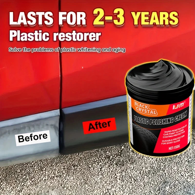 Southbound's Plastic & Rubber Repair Paste - Black Crystal Polish for Car Scratches, Tire Shine & Interior Renewal, Anti-Aging & Fade Re